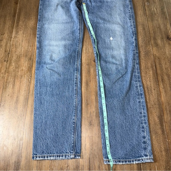 Levi’s 501 jeans Premium Women’s Medium Wash Distressed Tapered High Rise 90s - Picture 12 of 14